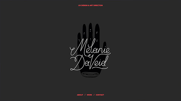 Melanie Daveid splash page design