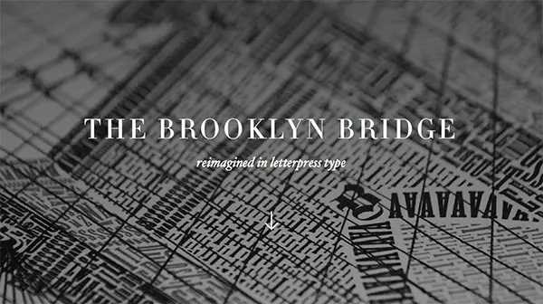 The Brooklyn Bridge splash page design