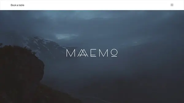 Maaemo modern splash pages