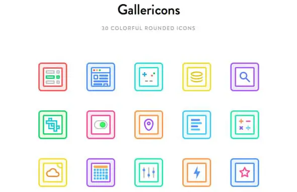 Gallericons Icons Set Sketch Template
