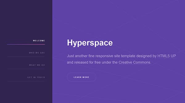 19. free html5 template - hyperspace