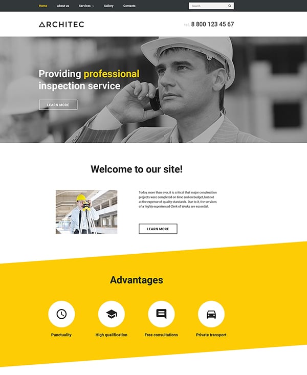 30. 1 html5 template for a construction company