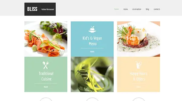 4. free html4 template to get your restaurant online