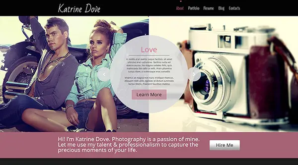7. free photography website template