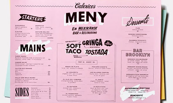 45 Menu Design Projects for Creative & Fun Restaurants