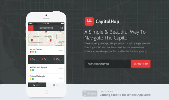 Capitol Hop Landing Page
