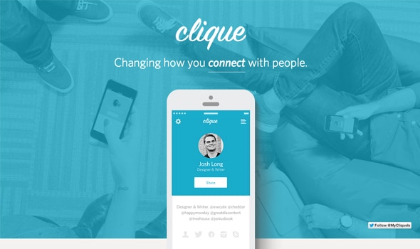 Clique App Landing Pages