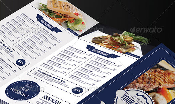 Minimalist Trifold Restaurant Menu