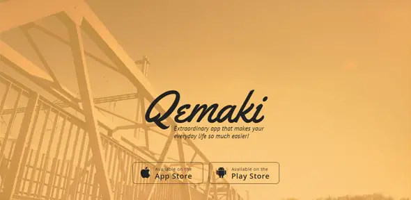 Qemaki App Landing Page