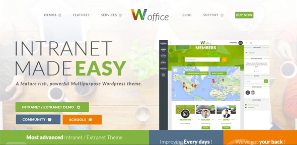 Woffice - Intranet Extranet WordPress Theme