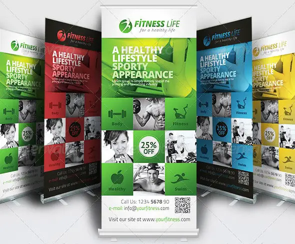 Fitness Roll Up Banner