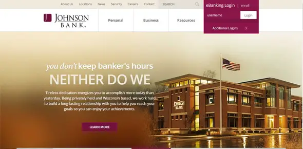 Johnson Bank Financial Website Designs