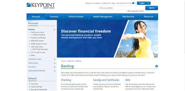 KeyPoint Credit Union Financial Website Designs