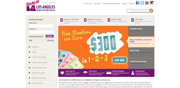 Los Angeles Federal Credit Union Financial Website Designs