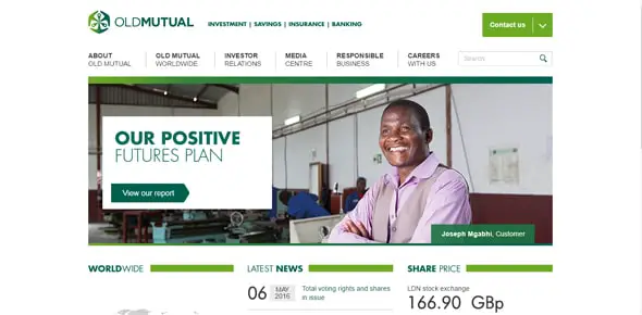 Old Mutual Financial Website Designs