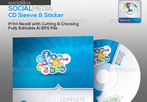 Socialika Social Media CD Sleeve Sticker
