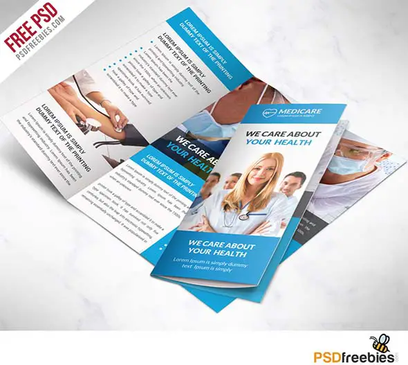  Medical care Trifold Brochure Template Free PSD