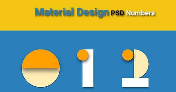 11 Material Design Psd Numbers