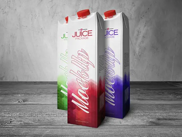 13 Juice Carton Box Mockup