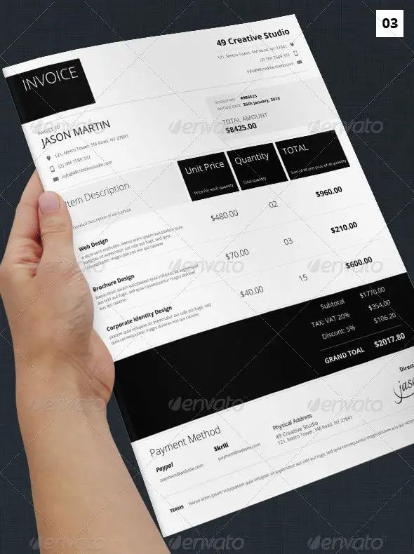 13 Metro Style Business Invoice Template