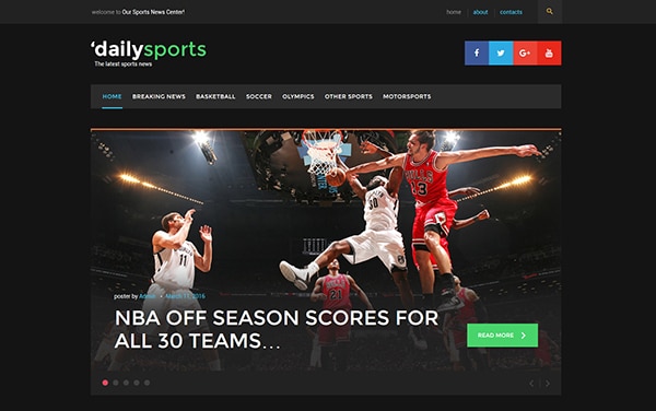 15.Dailysports Bootstrap WordPress theme