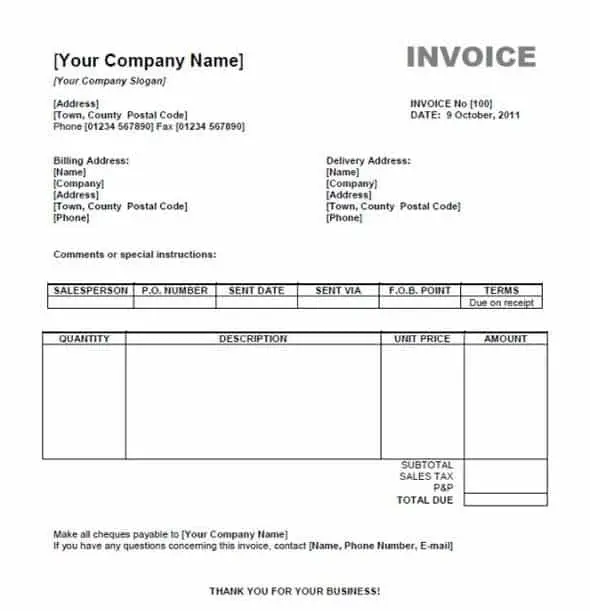 free microsoft office invoice template downloads