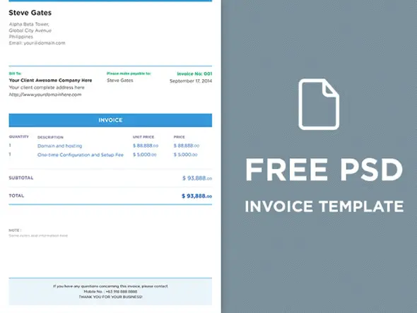 35 Generic Invoice Template PSD – Free
