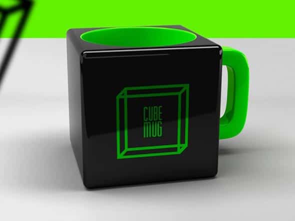 4 Cube Mug Mockup