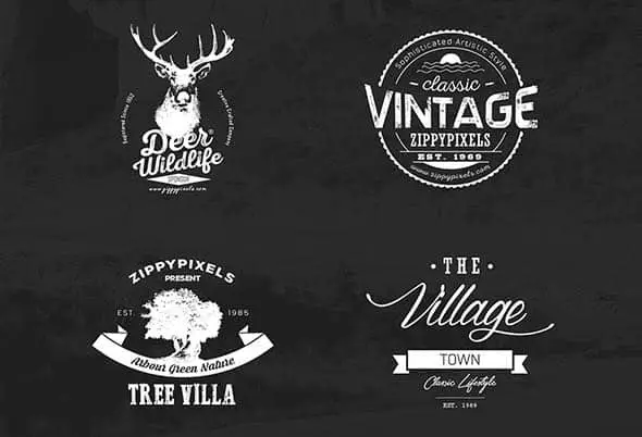 7 Vintage Vector Logo Design Kit With 15 Free Logo Templates
