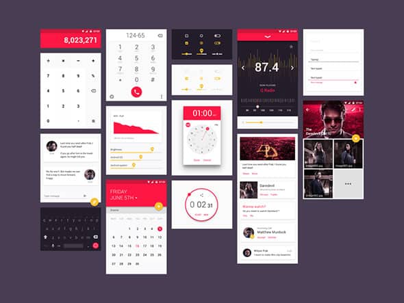 8 Free Material Design UI Kit