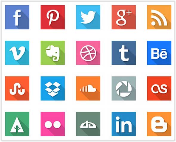  Social Media Flat Icons