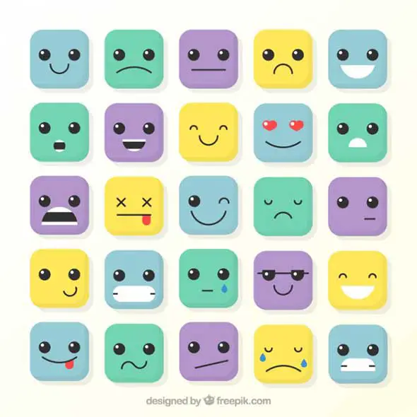 19-Squared-smiley-collection-Free-Vector