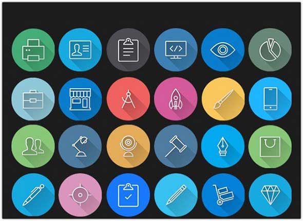  Colorful Flat Icons Pack