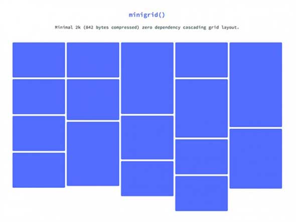 14 Minigrid – Minimal cascading grid layout