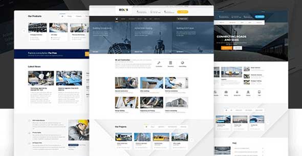 bolts multi niche wordpress theme for construction transport industry
