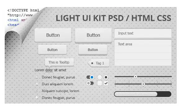 16 Light UI Kit in CSS & HTML - Creative VIP 