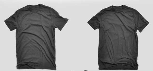 Blank T-Shirt Black 002 Template
