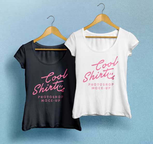 Woman t-shirt mockup PSD template