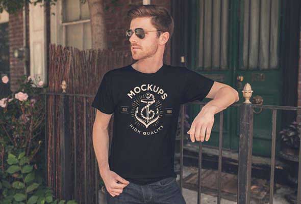 Mens t shirt mockup template