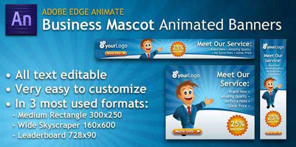 business mascot animated banner