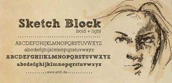 sketch block font