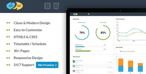 fit2go beautiful gym fitness admin template