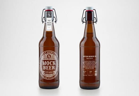 beer bottle mockup psd-
