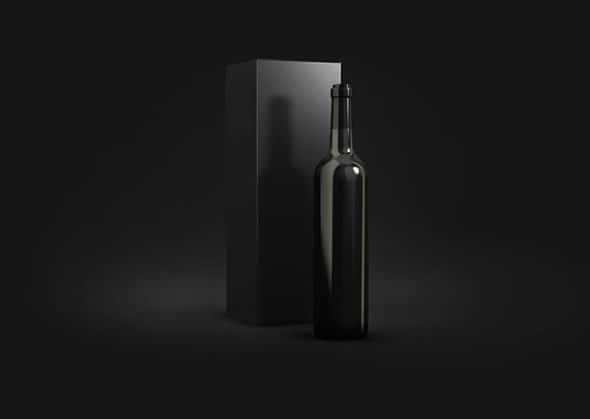 photorealistic wine bottle mockup psd