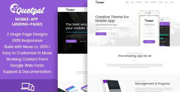 quetzal muse app landing pages
