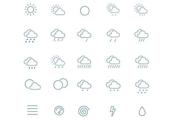 Outline Weather Icons