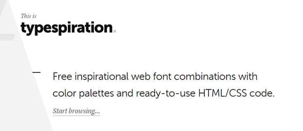 typespiration com a showcase of web typography designs