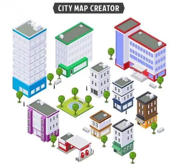 Collection-of-buildings-to-create-a-city-Vector