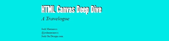 HTML Canvas Deep Dive