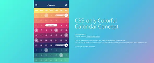CSS-only-Colorful-Calendar-Concept